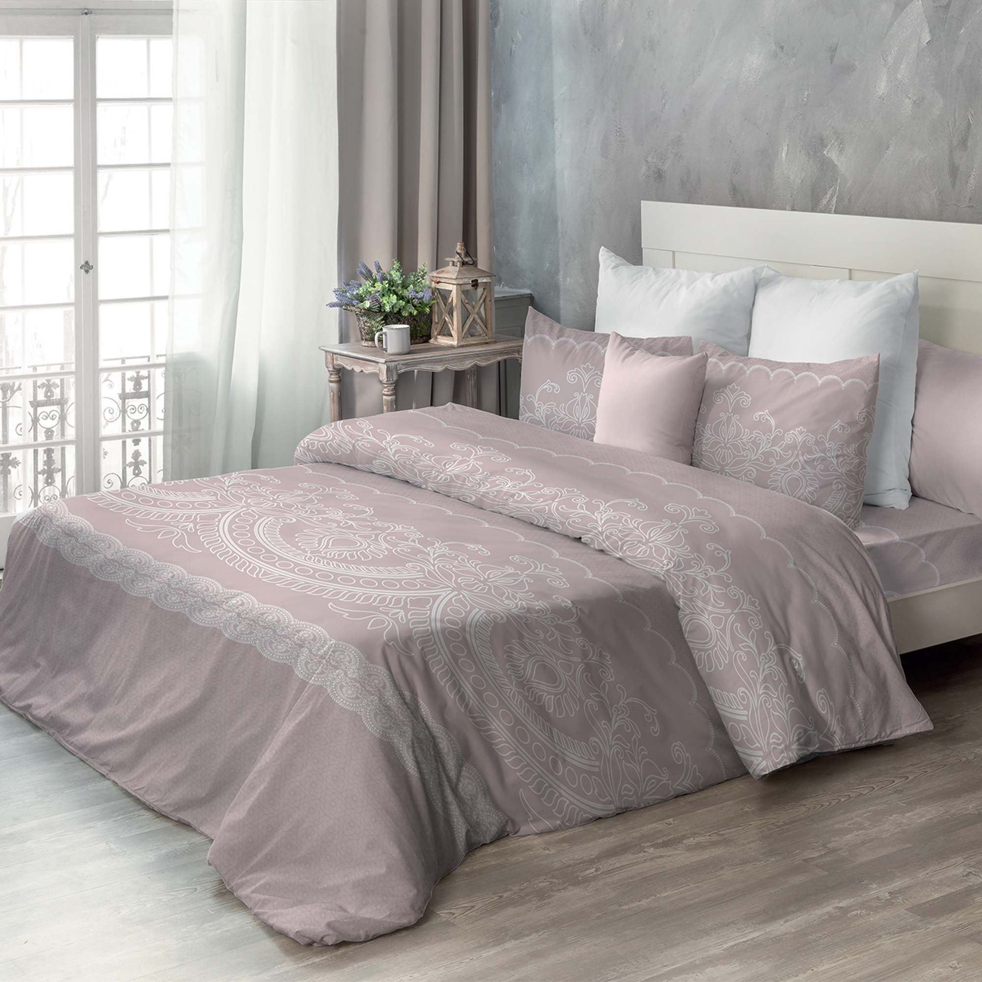 Постельное белье "самойловский текстиль" кружевная пудра семейный (cottonsoft) (1)