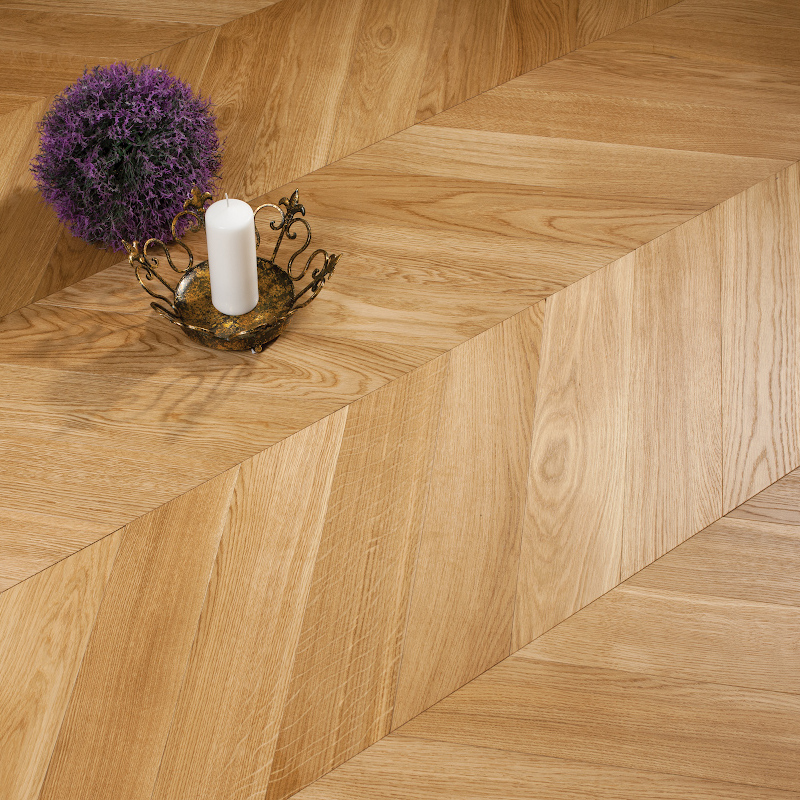 Coswick Французская елка 3-х слойная T&G шип-паз (45°) 1175-3201 Натуральный (Порода: Дуб)