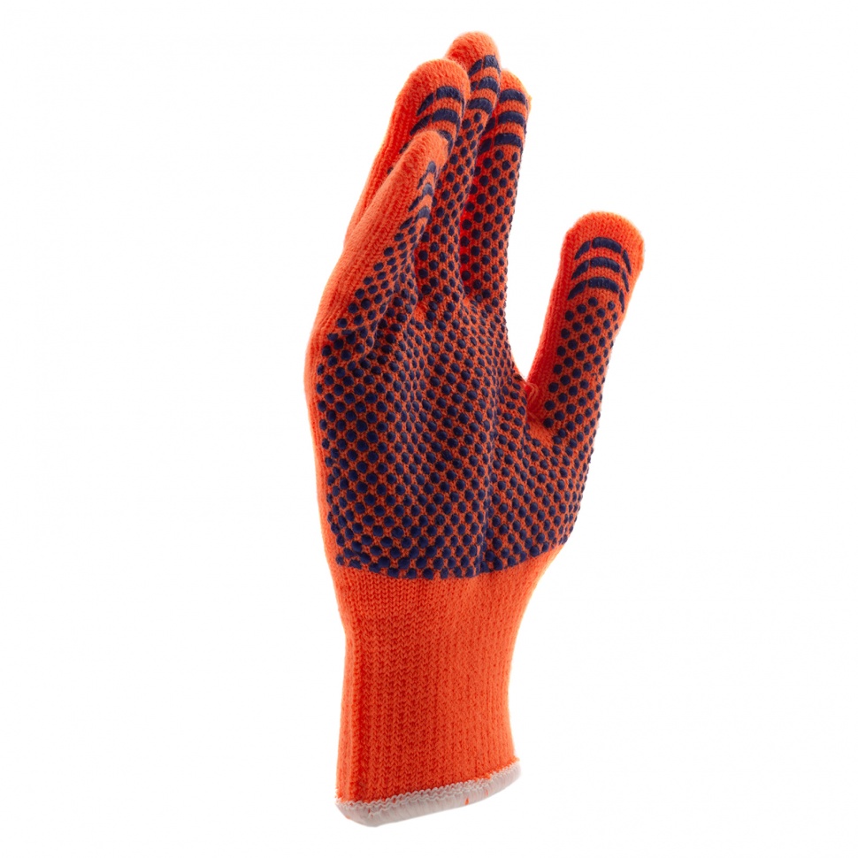 Перчатки полиакрилонитрильные плюшевого переплет, ПВХ "Точка", 10 кл, 58 гр Сибртех  (67768)