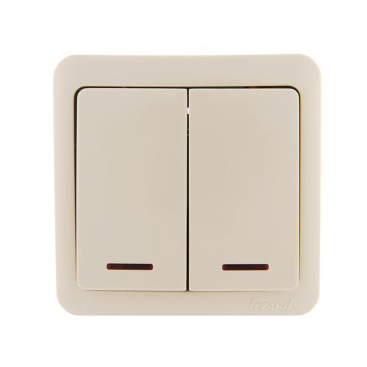 Выключатель открыт. уст. "viola" 2-х кл. с индикатором, кремовый (1/12/144) "lezard" 751-0300-112