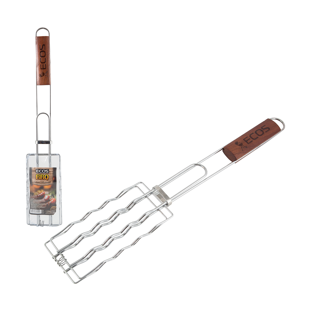 Решетка-гриль для сосисок 17*8,5 см, хром, дерев. ручка (1/6/24) "ecos" rd-169d