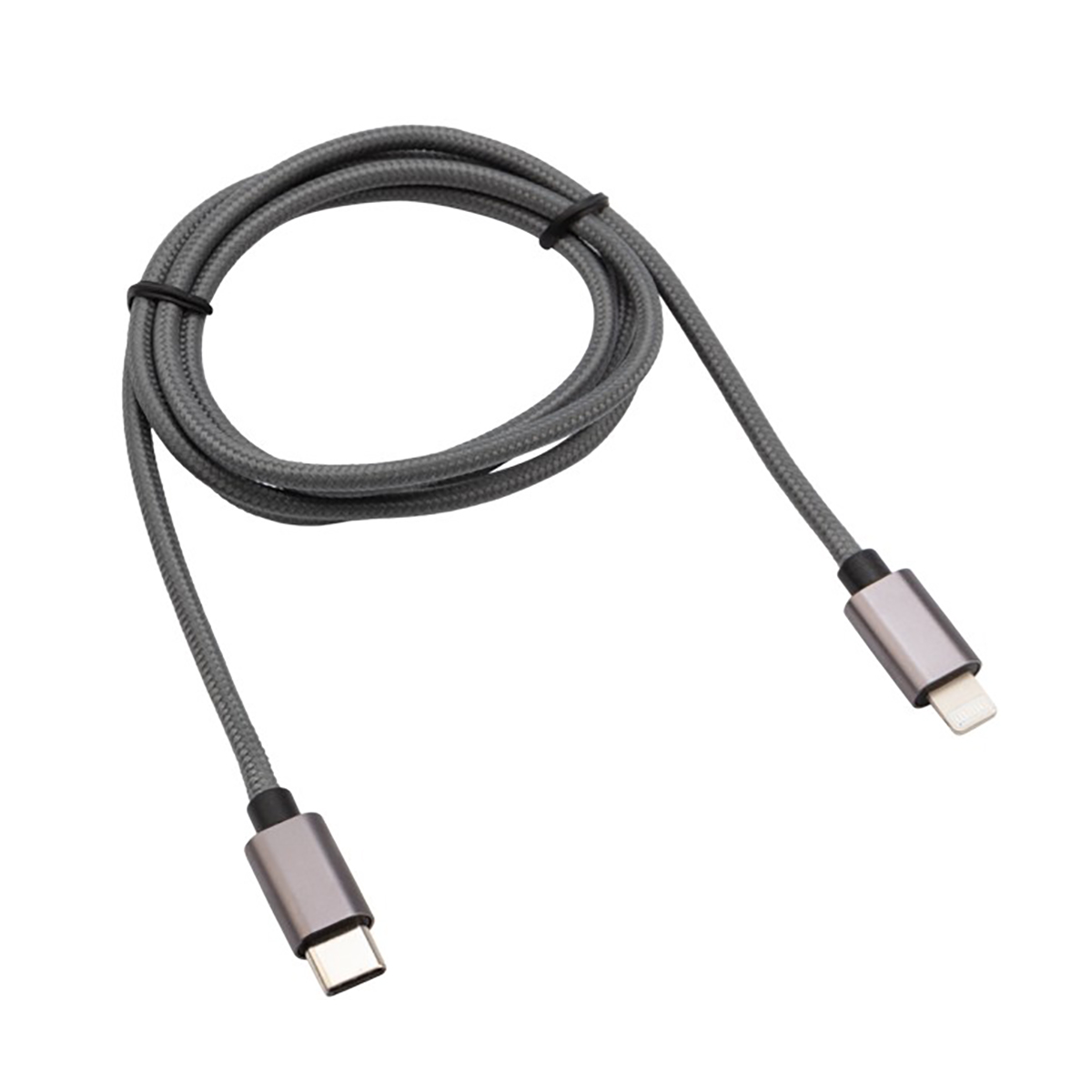 Кабель type-c-lightning pd 1 м в нейлоновой оплетке (графит) (1/10/100) "rexant" 18-7054