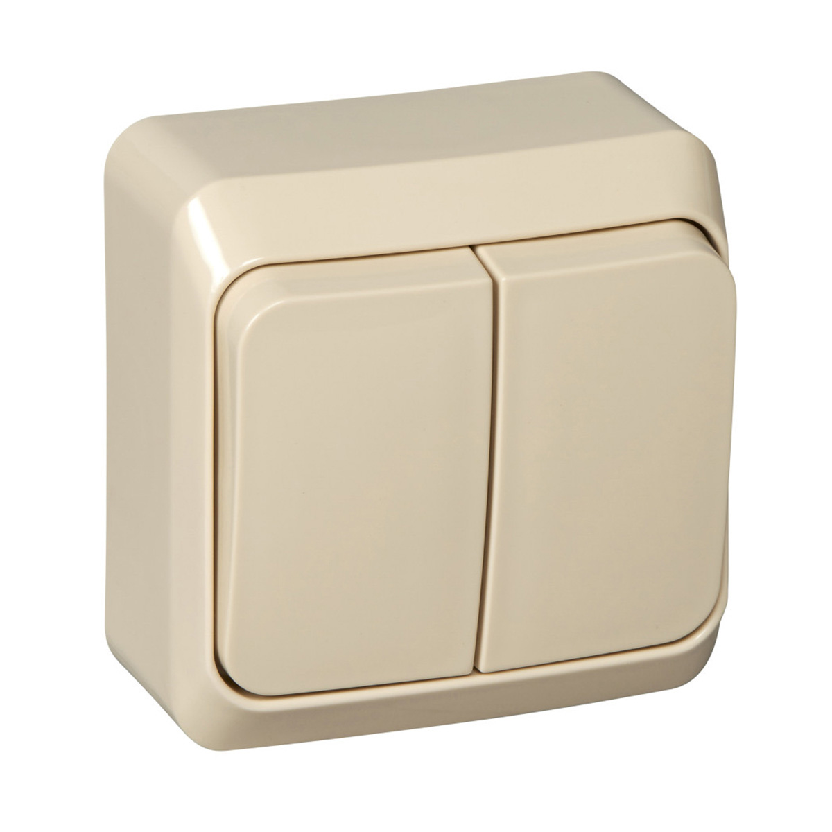 Выключатель открыт. уст. "этюд" 2-х кл. 10а, кремовый (1/25/200) "schneider"