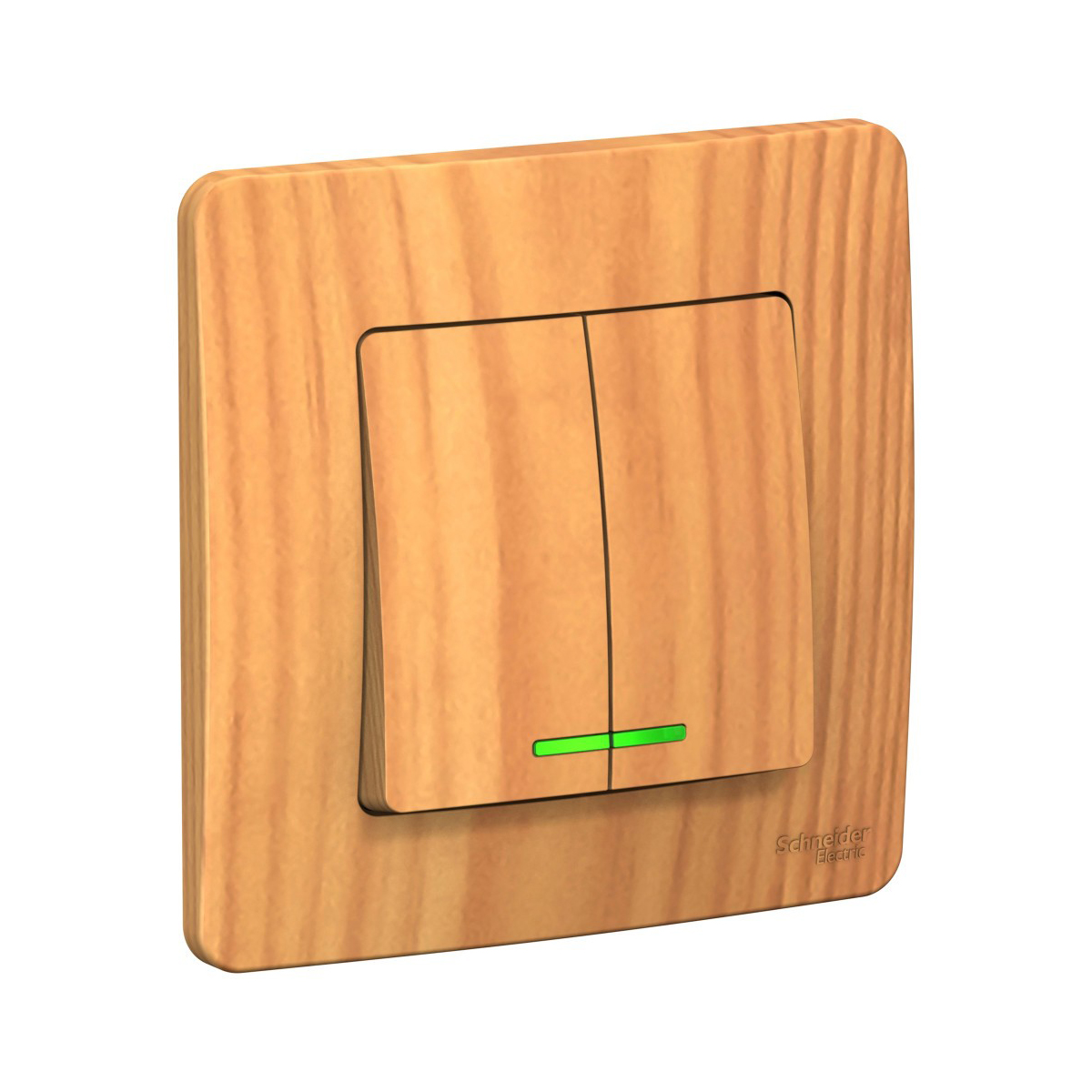 Выключатель "blanca" 2-х кл. с индикатором 10а, ясень (1/10/20) "schneider"