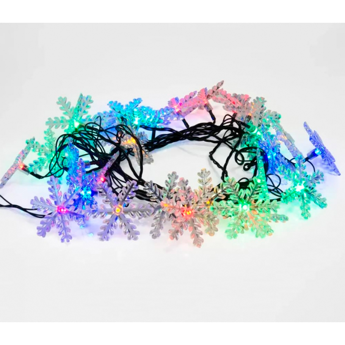 Электрогирлянда "снежинки" 4,4 м, 30 разноцв. ламп (1/36) "neon-night" 303-065