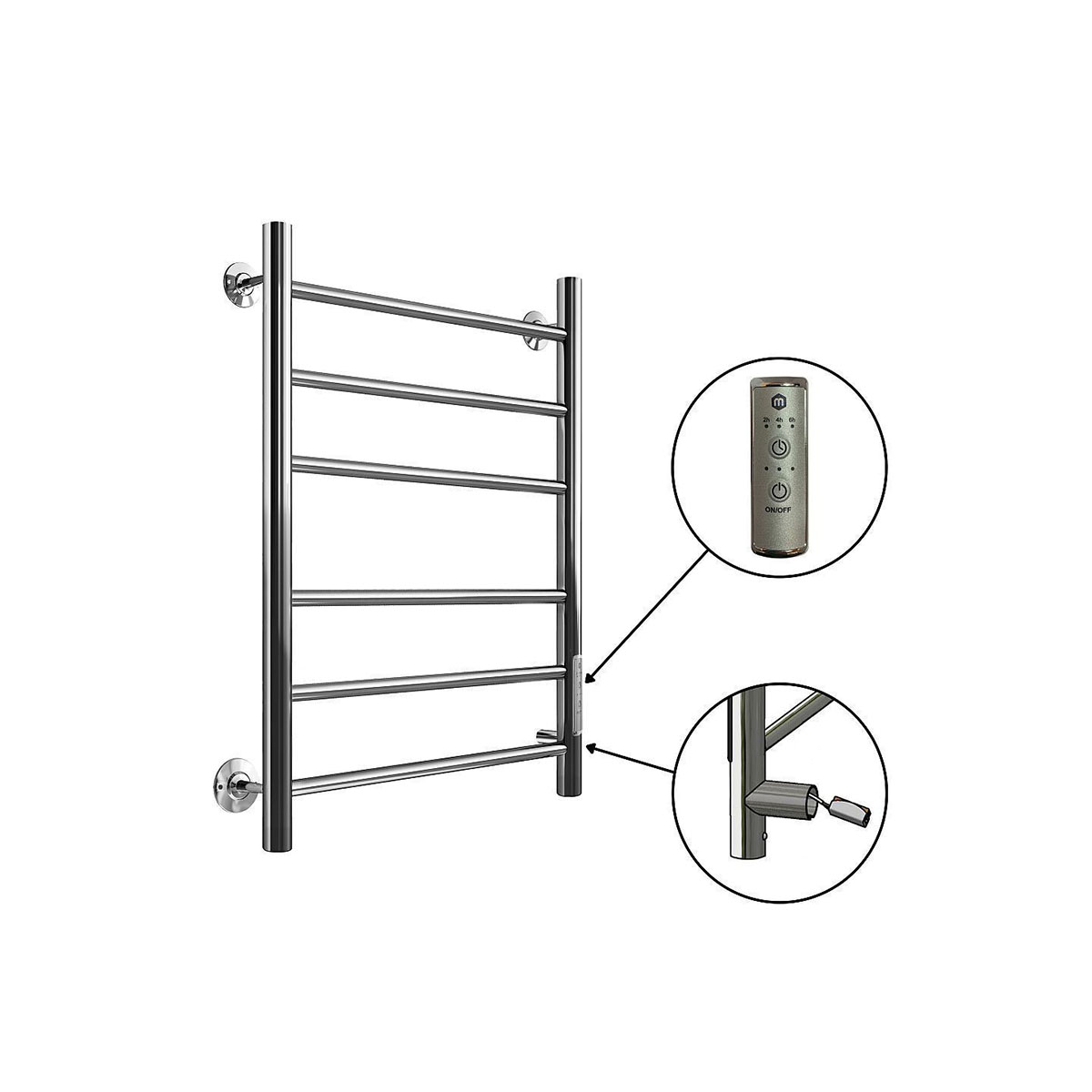 Полотенцесушитель электрич. вид 10 с таймером 500*800 (хром) (1) "маргроид"