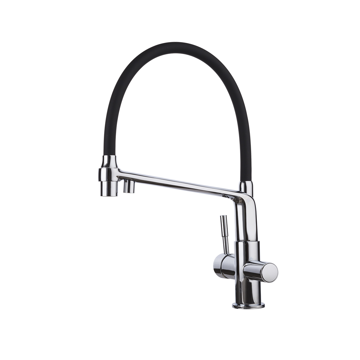 Смеситель для кухни g4398-7 гибкий излив, подключ. к фильтру, черный/хром (1/8) "gappo"