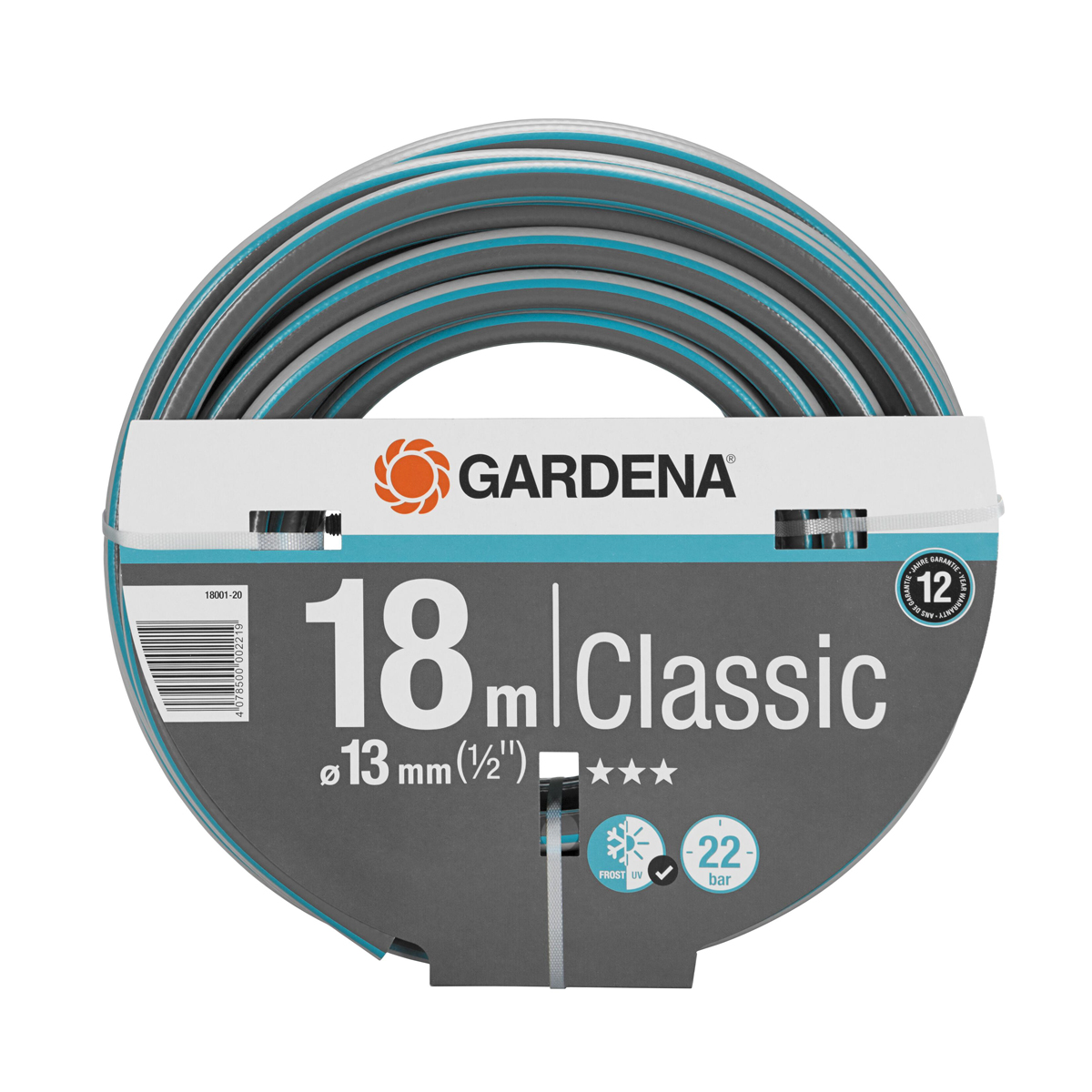 Шланг пвх 1/2" армиров. "classic" 18 м (1) "gardena" 18001-20.000.00