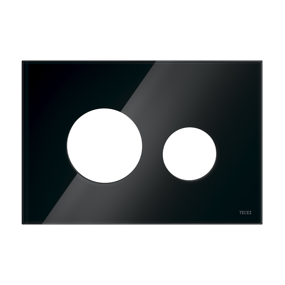 Стеклянная лицевая панель смыва TECEloop modular черная для инсталляции унитаза 150 x 220 x 11 мм