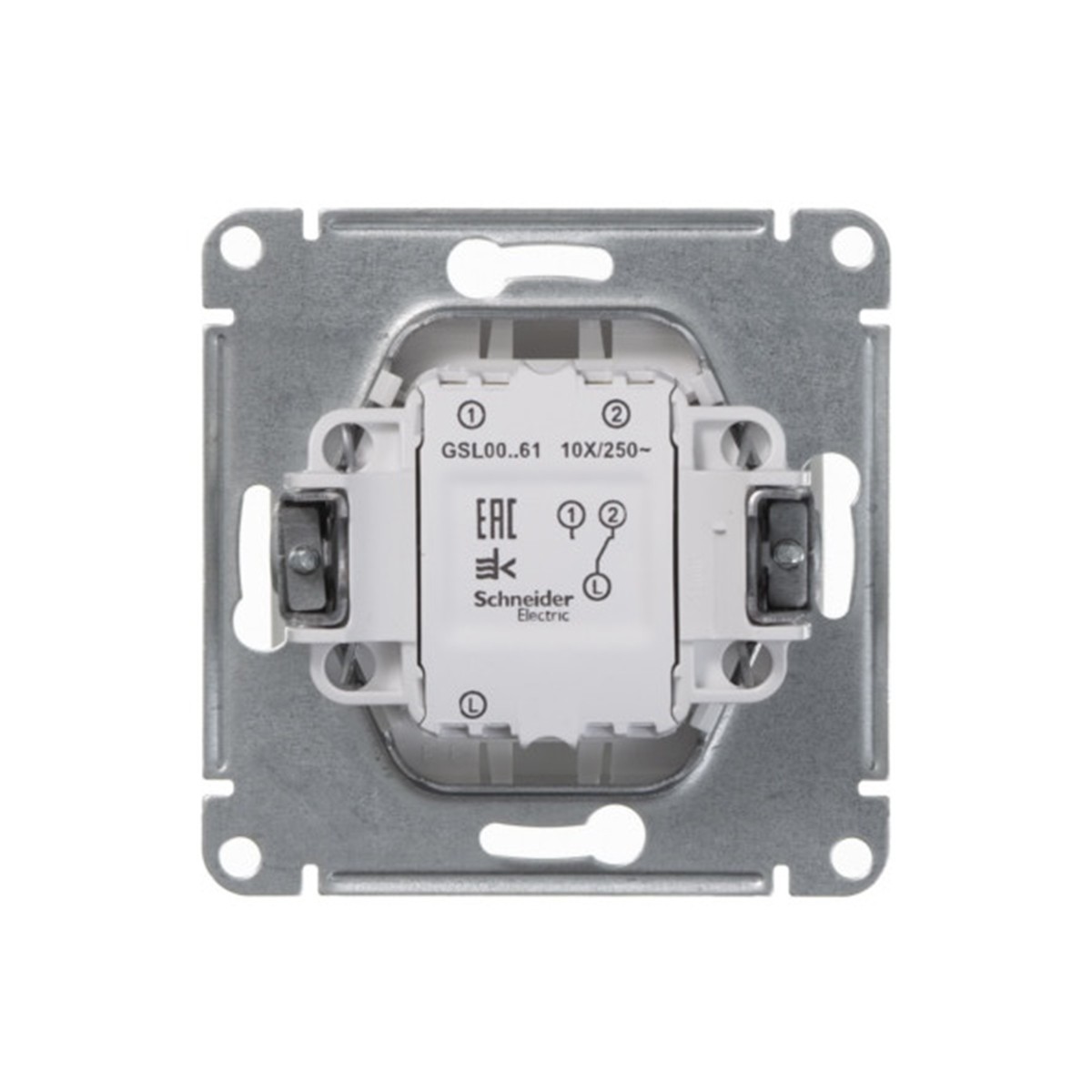 Переключатель "glossa" 1 кл. (механизм) 10а, белый (1/20/160) "schneider"