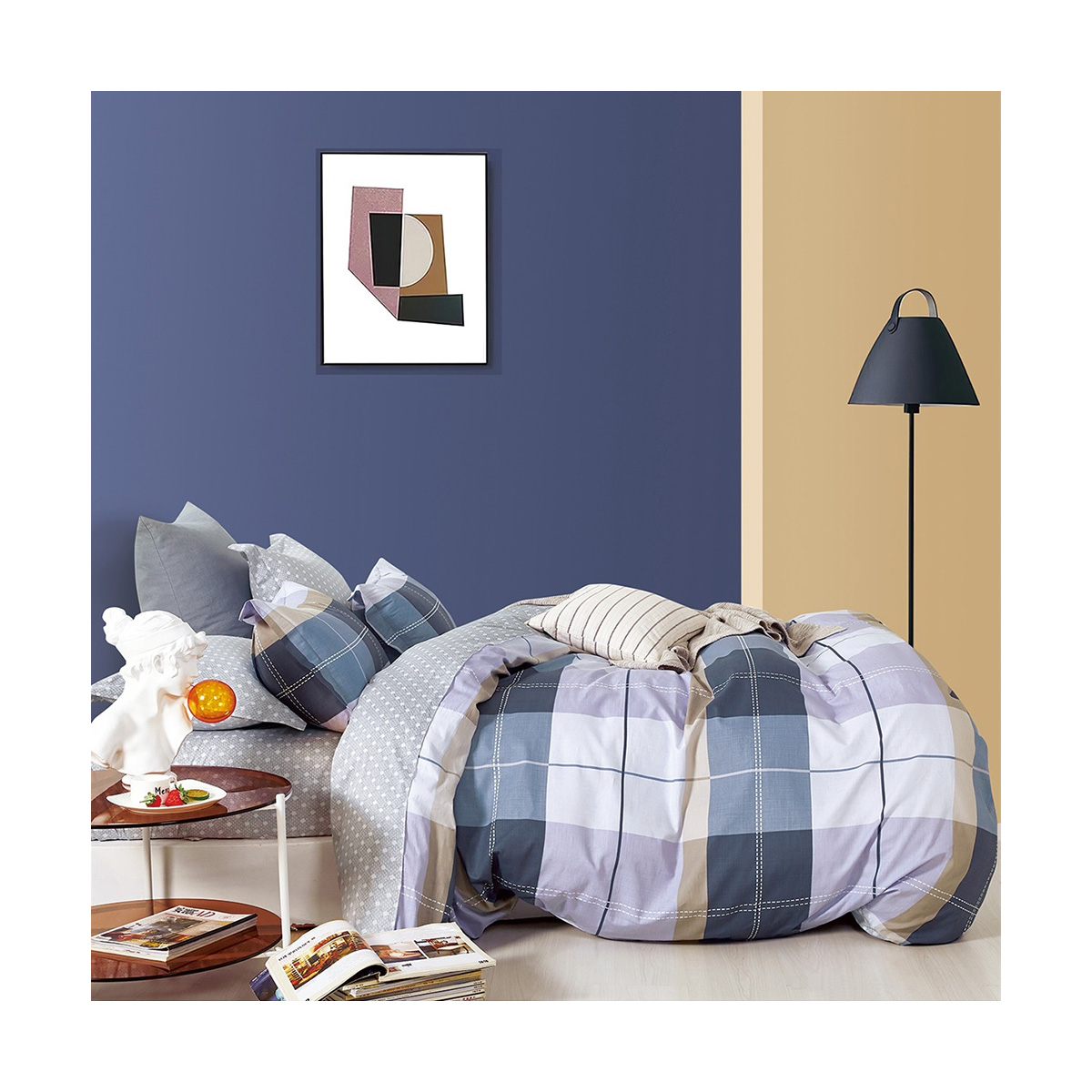 Постельное белье сатин 2 сп. с европростыней 7030 (1/5) "sonnet"