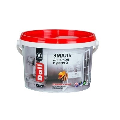 Эмаль для окон и дверей DALI 3кг база А белая (1)