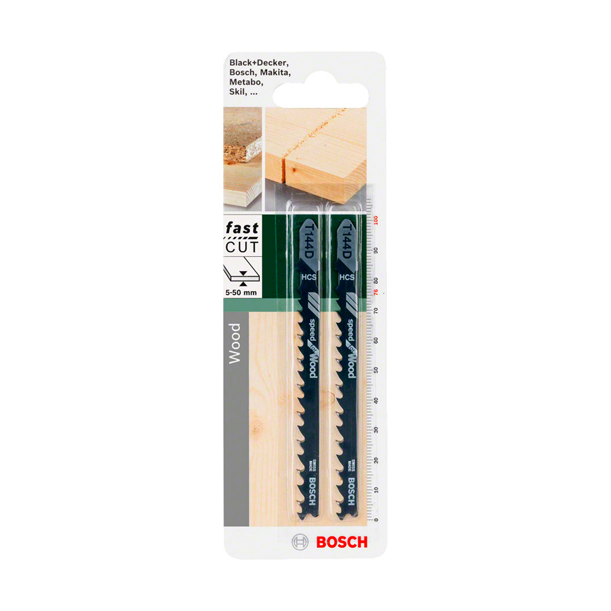 Полотна д/ эл. лобзика по дереву t144d  2 шт. 76 мм (1) "bosch" 2609256718