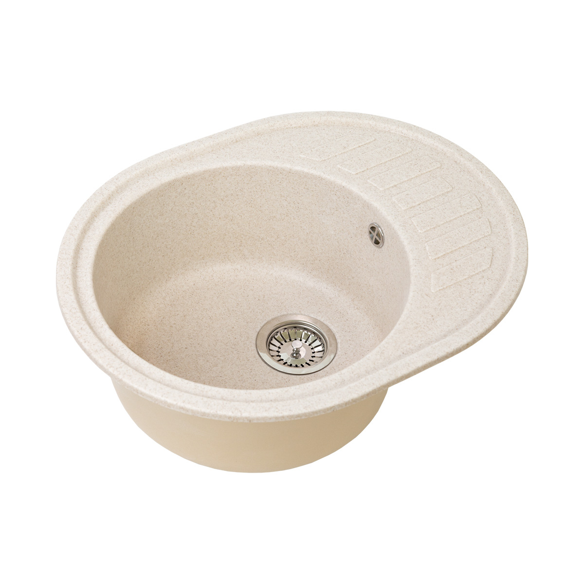 Мойка для кухни врезная искуств. камень gs-62-328 с крылом 620*500 мм бежевая "granstones"