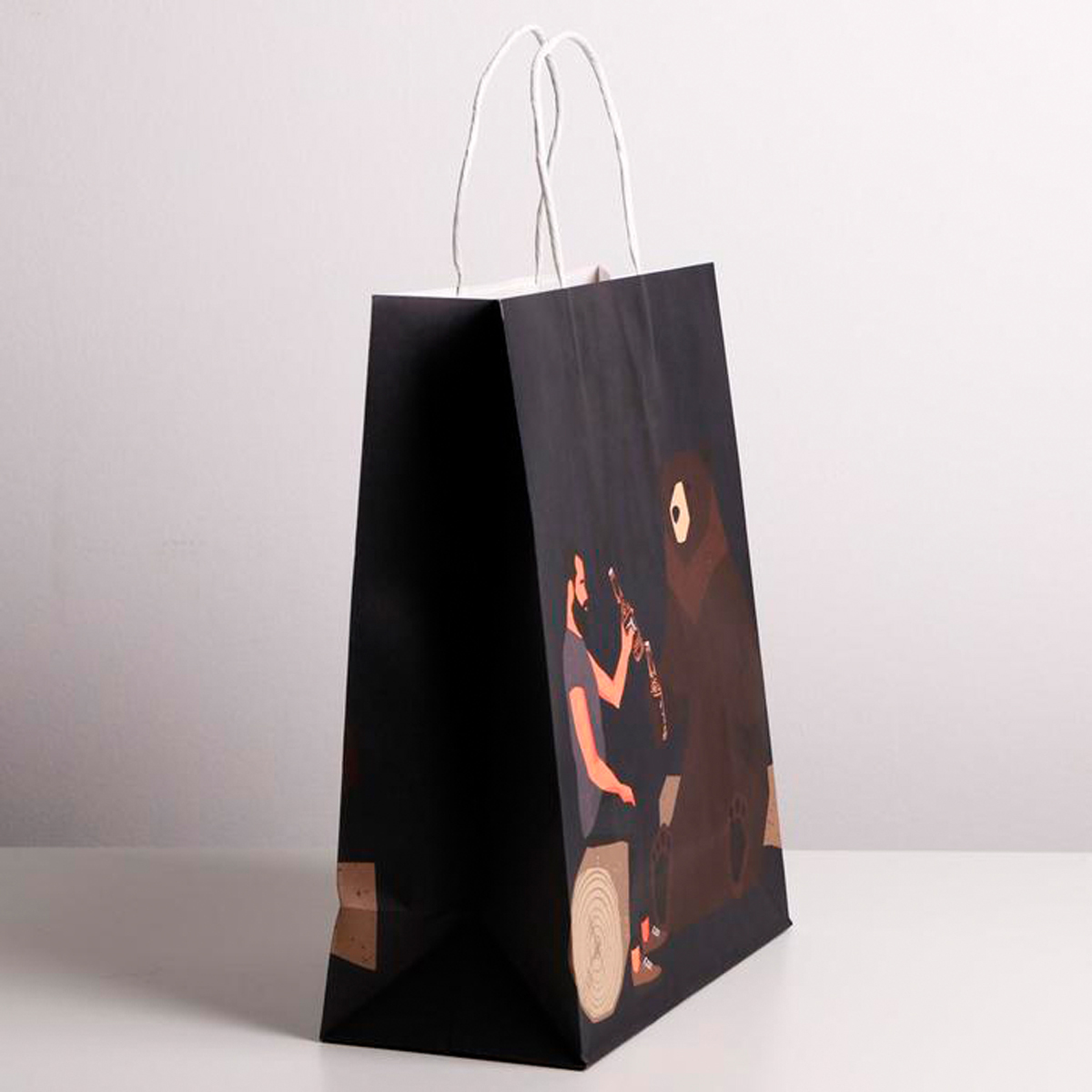 Пакет подарочный крафтовый "real man" 26*30*11,5 см (1/6/240) "дарите счастье" 4783330