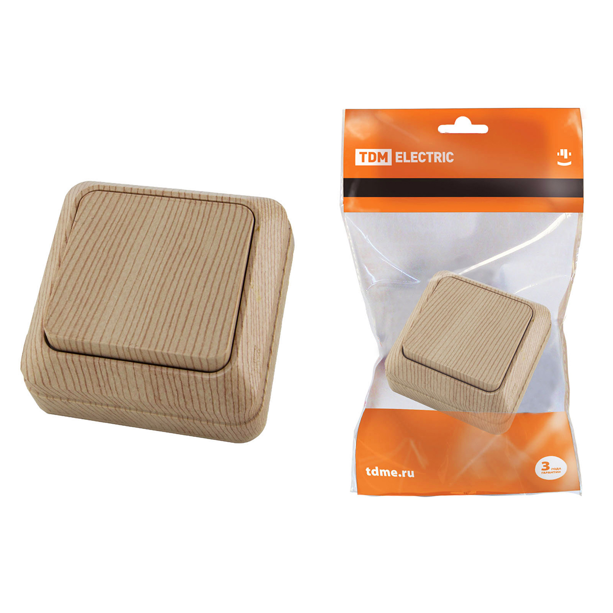 Выключатель 1 кл. открыт. уст. ip20 10а "ладога" сосна (1/10/200) tdm sq1801-0043