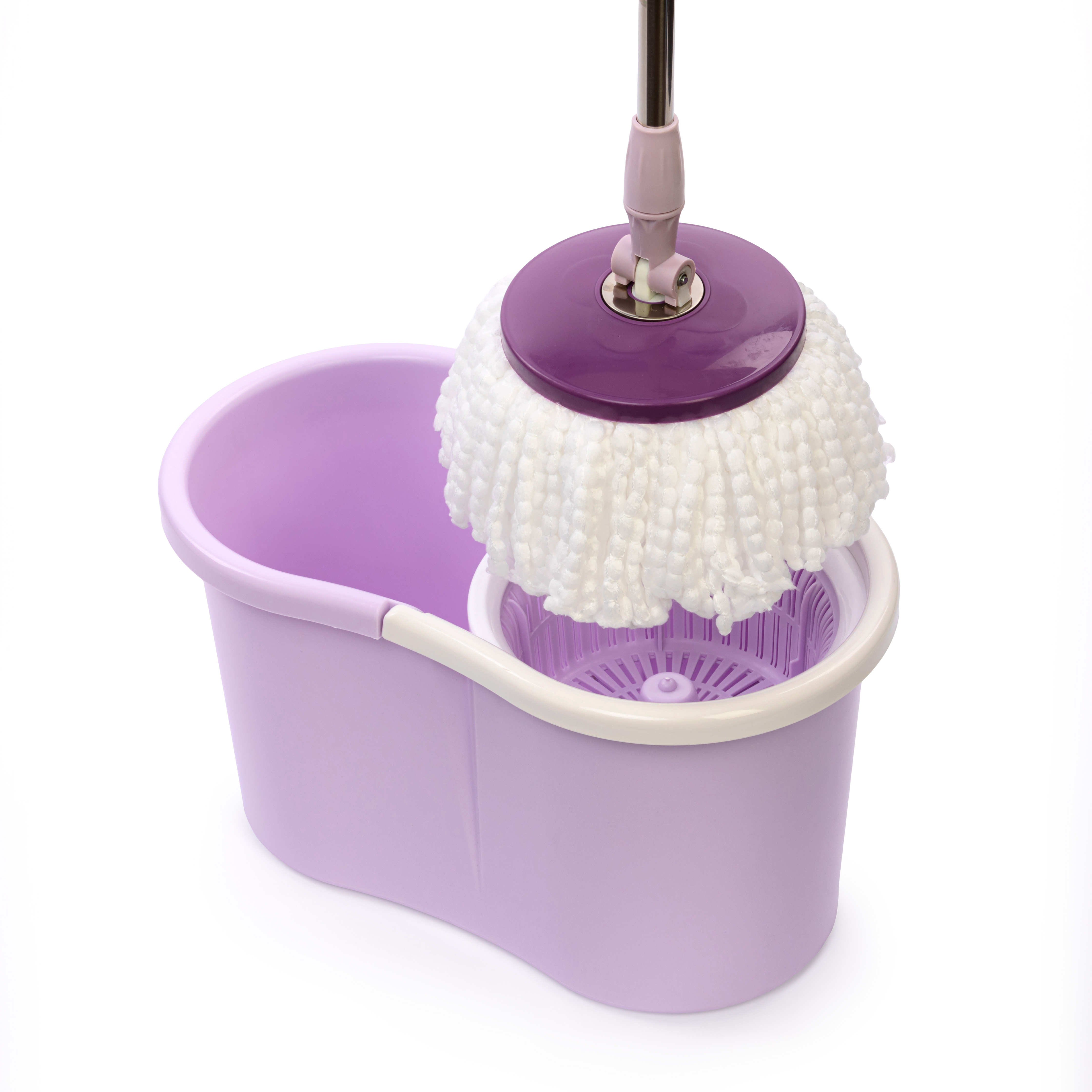 Комплект для уборки "уют" (ведро 15 л с отжимом+ швабра) фиолетов. (2) "альтернатива" м4653