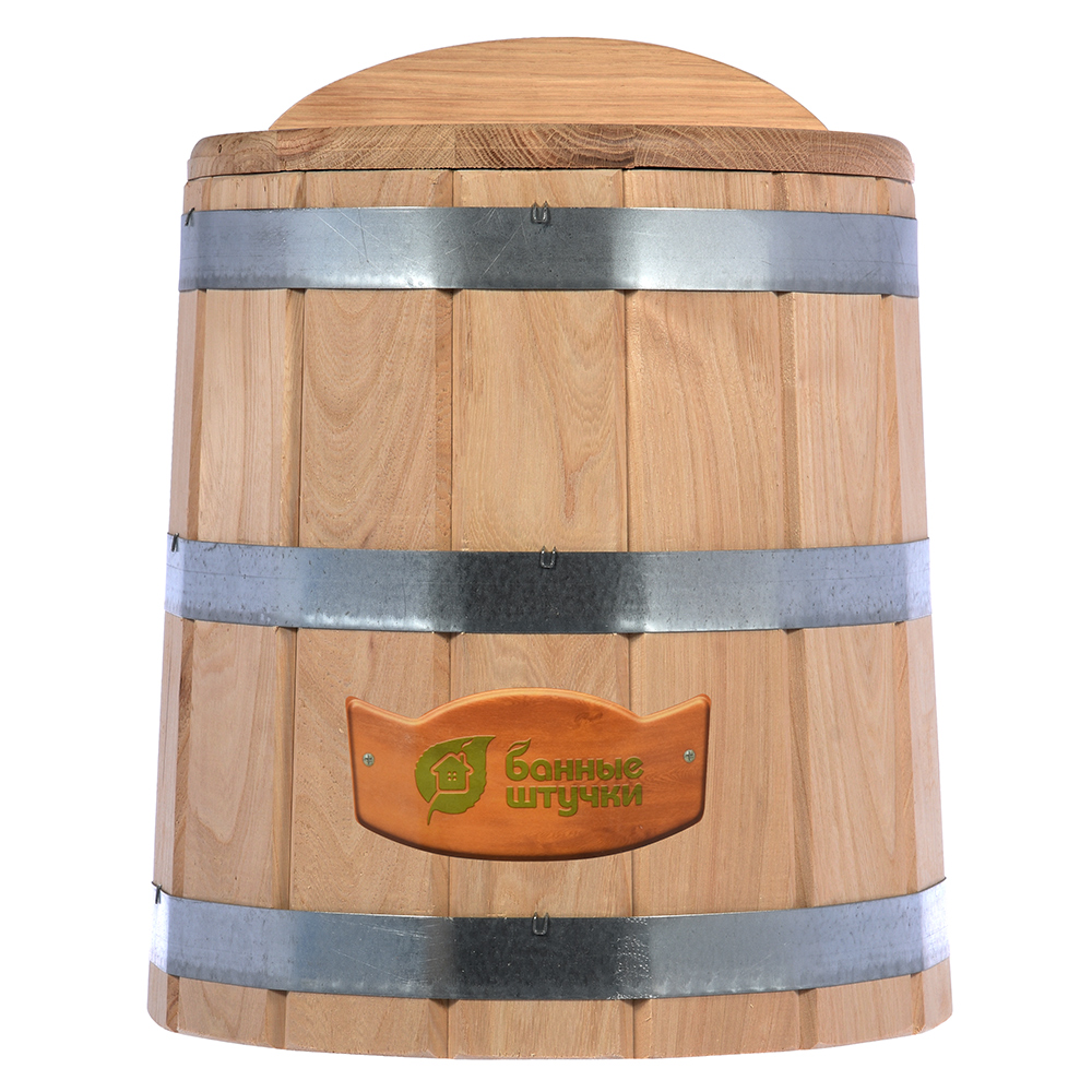 Кадка для воды и солений 15 л с крышкой и гнетом, дуб (1) "банные штучки" 33230