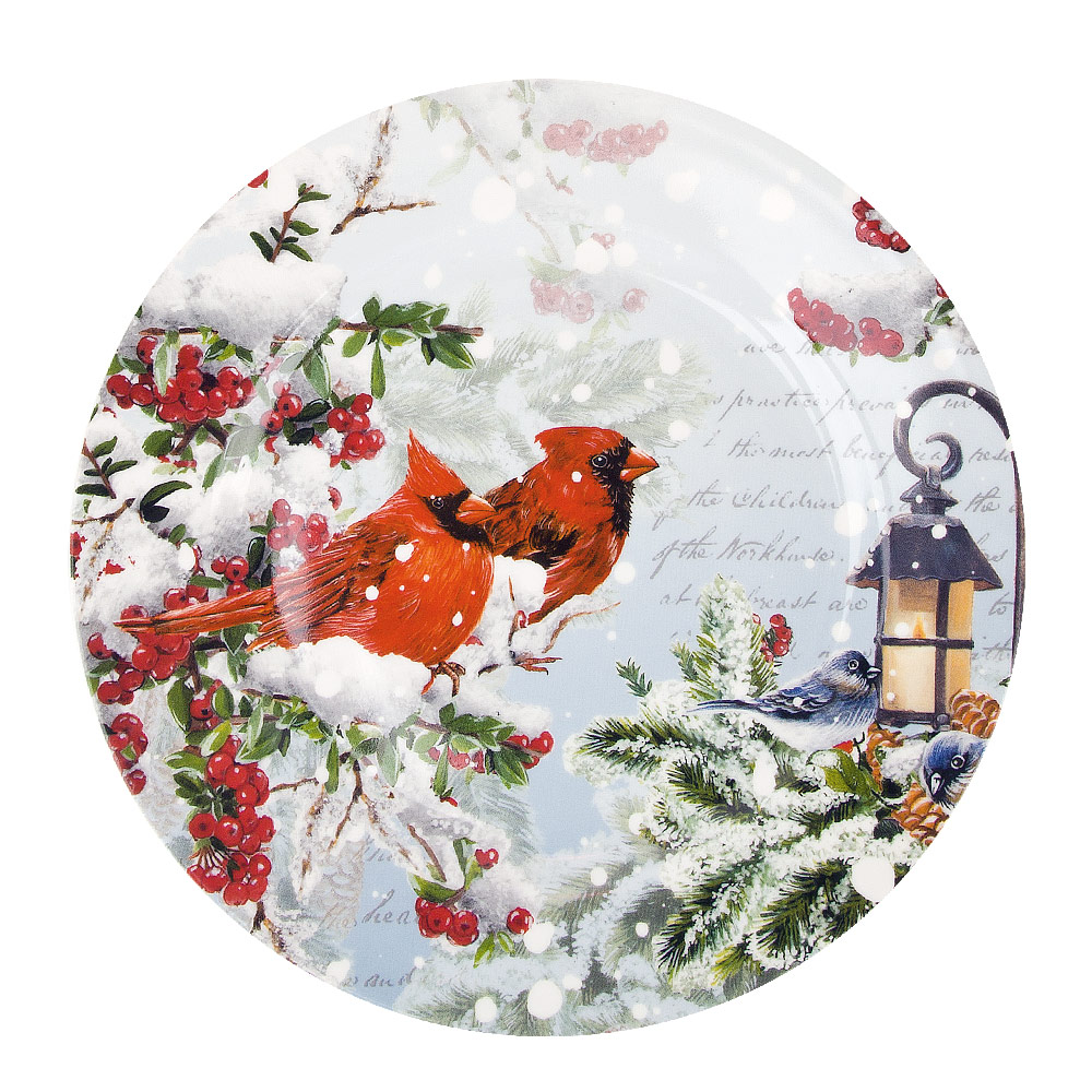 Тарелка десертная "красный кардинал" 19 см, фарфор (6/48) "nouvelle home" n0990589