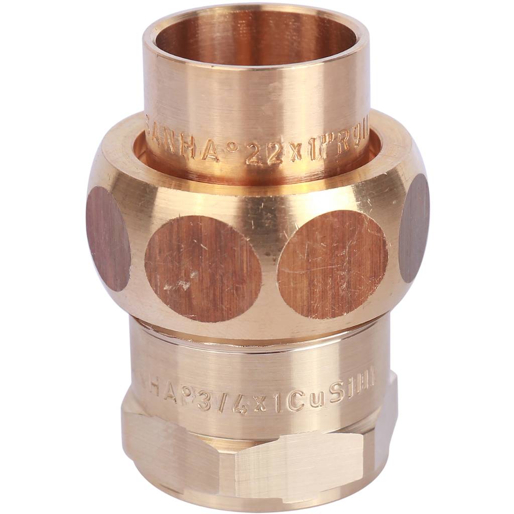 Американка (сгон) 22x3/4" ВР самоуплотняющаяся под пайку SANHA бронзовый 143402234