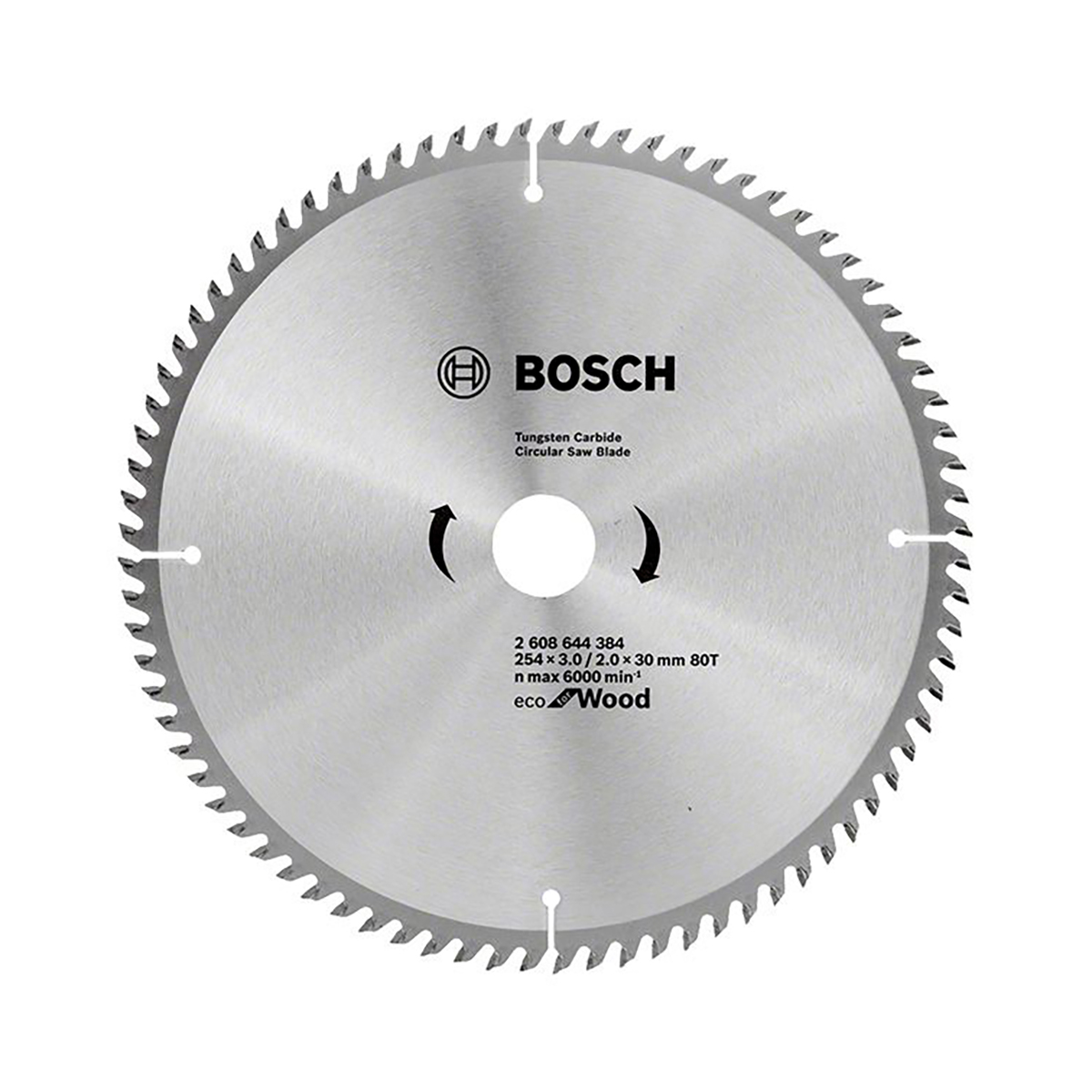 Диск пильный по дереву "eco for wood" 254 x 30 мм, 80 зубьев (1) "bosch" 2608644384