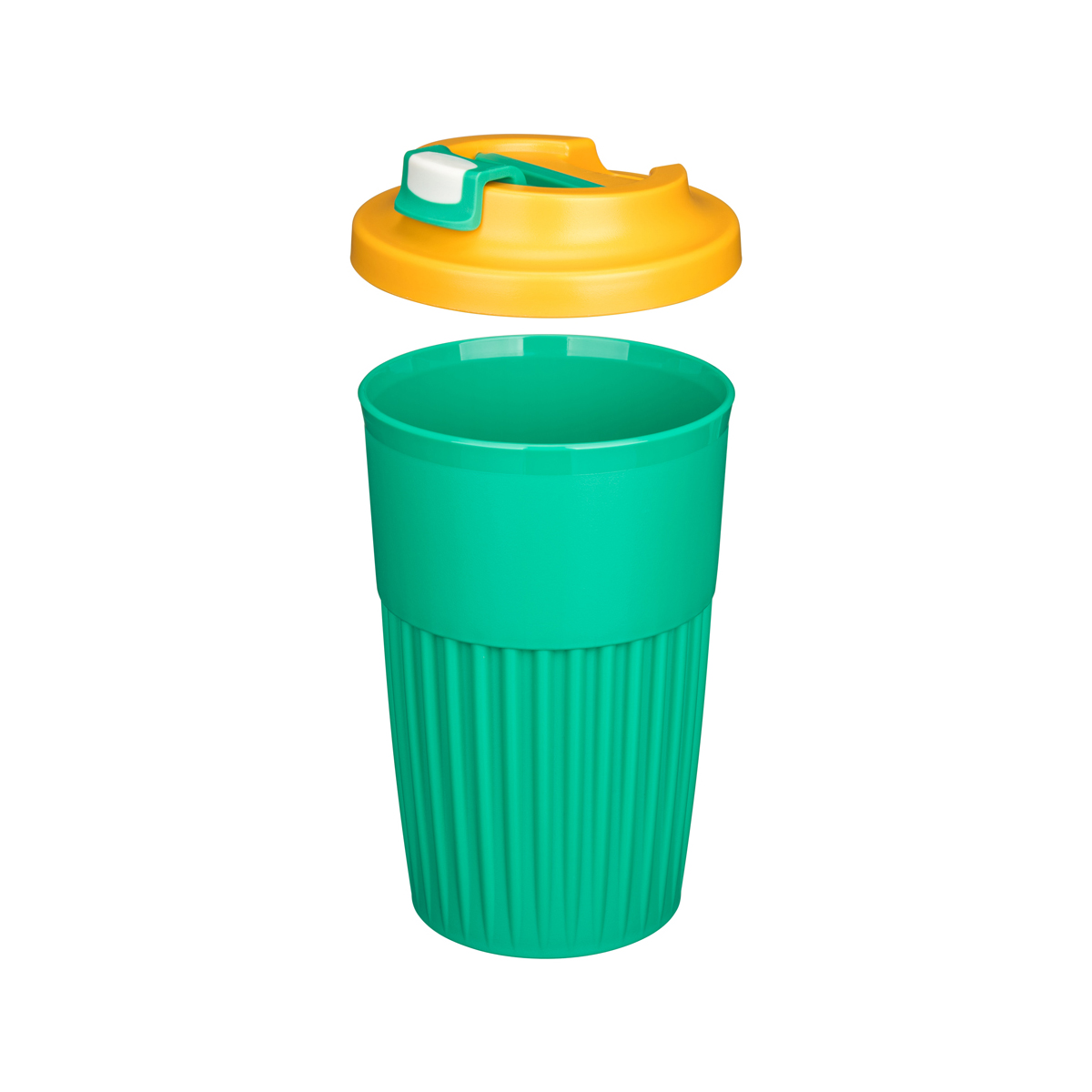 Термокружка с клапаном 450 мл (зеленая) (1/10) "бытпласт"