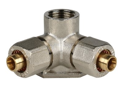 Тройник настенный с креплением 1/2"х16 STOUT для металлопластиковых труб