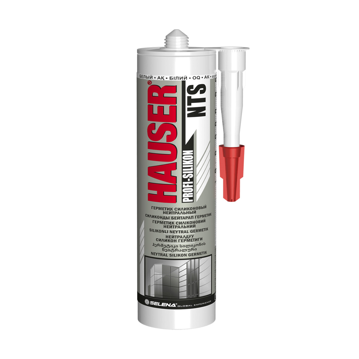 Герметик силикон. нейтральный белый 260 мл (24) "hauser"