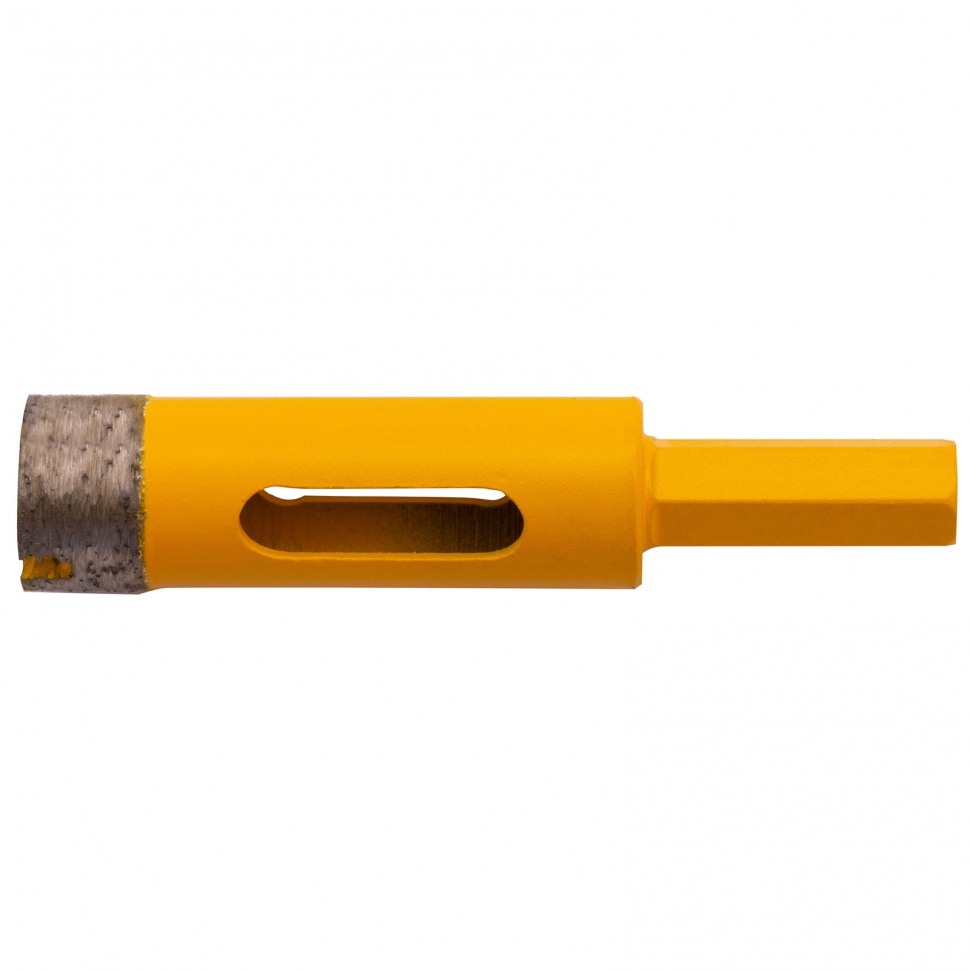 Сверло алмазное по керамограниту, 16 мм, мокрая резка, трехгранный хвостовик Denzel (72677)