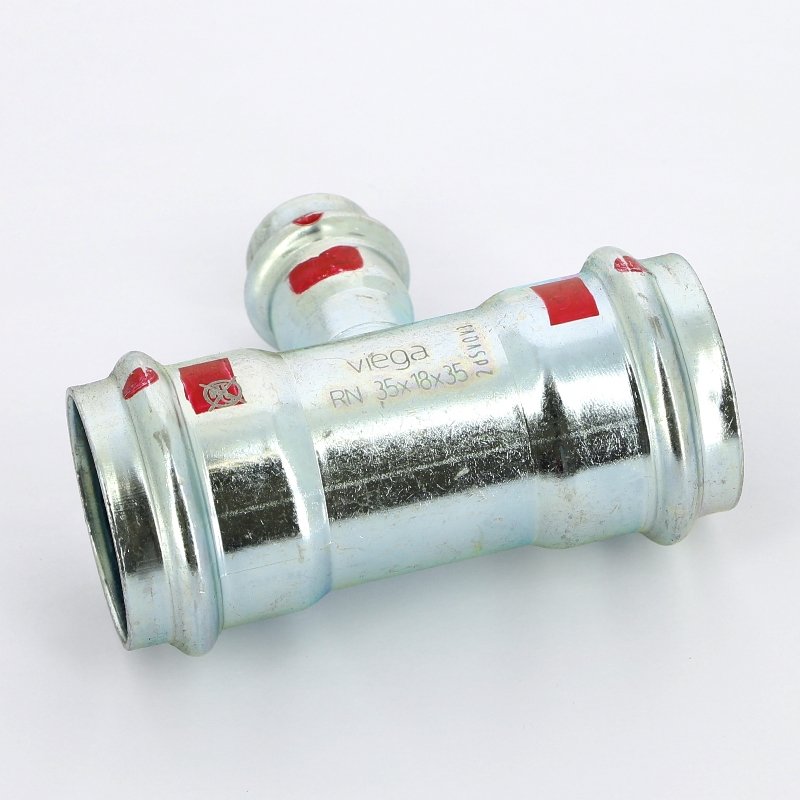 Тройник пресс 35x18x35 оцинкованная сталь Prestabo VIEGA