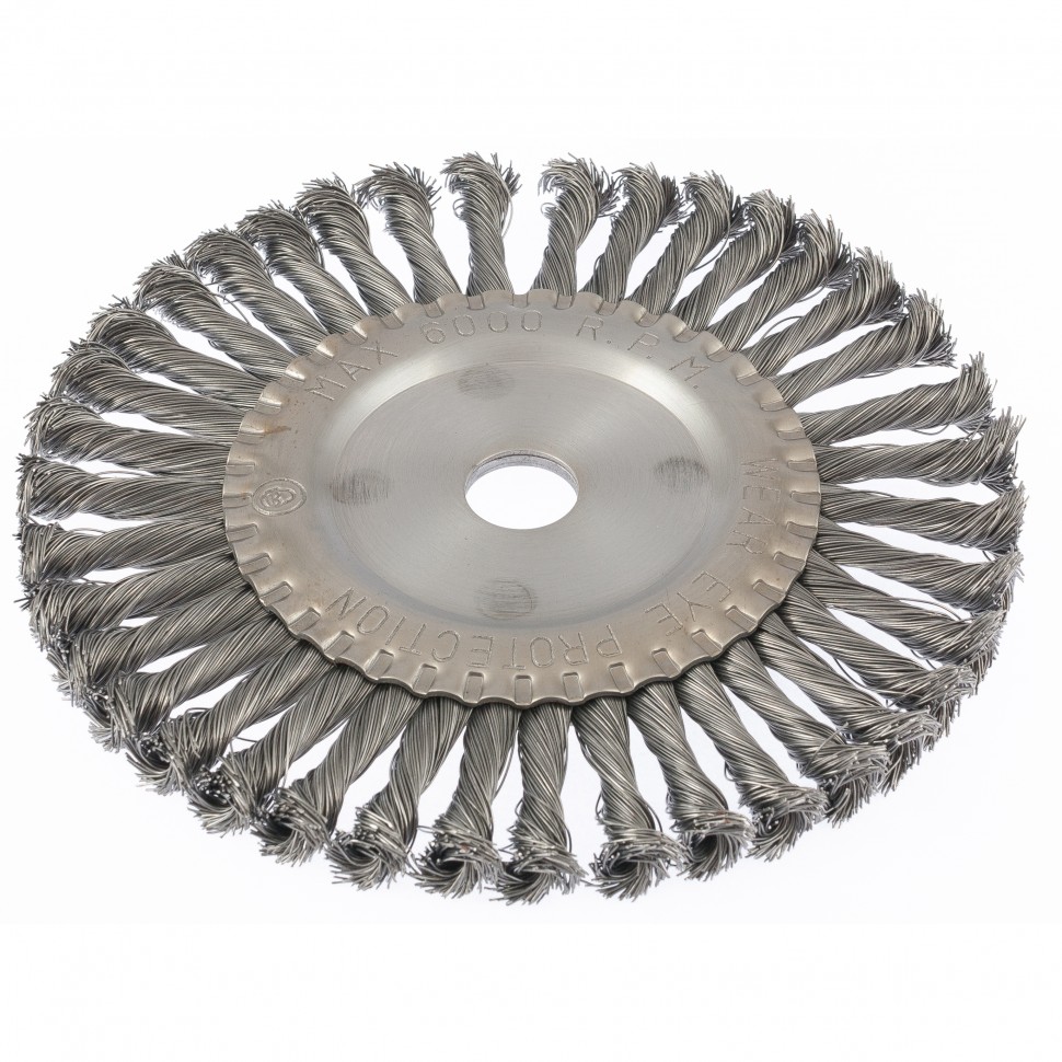 Щетка для УШМ 200 мм, посадка 22.2 мм, плоская, крученая проволока 0.5 мм Matrix (74638)