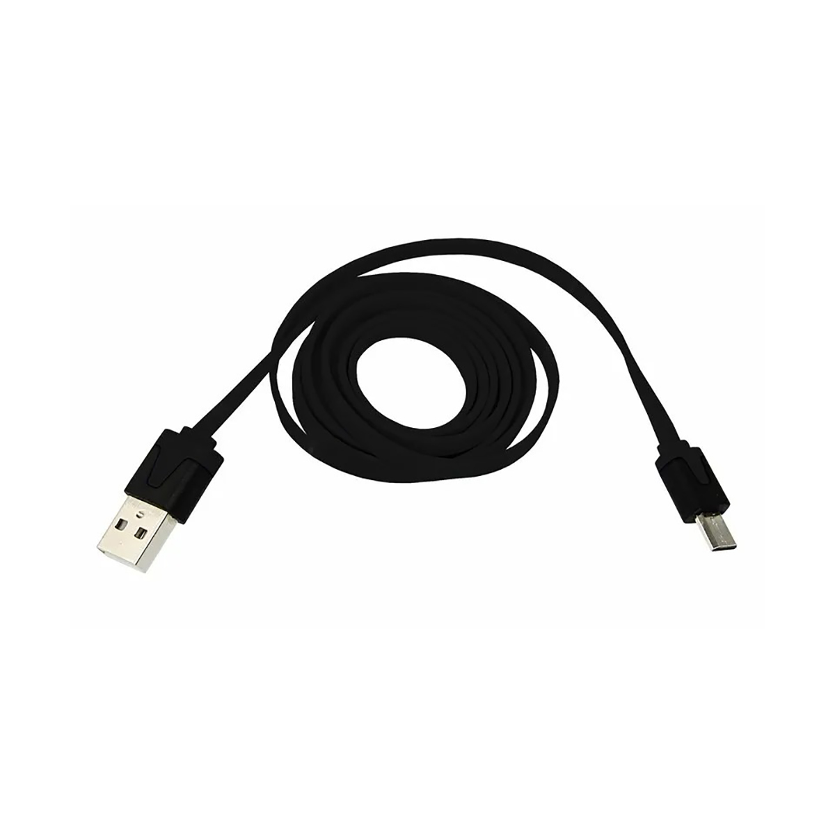 Кабель usb-micro usb 1 м плоский пвх (черный) (1/10/500) "rexant" 18-4270