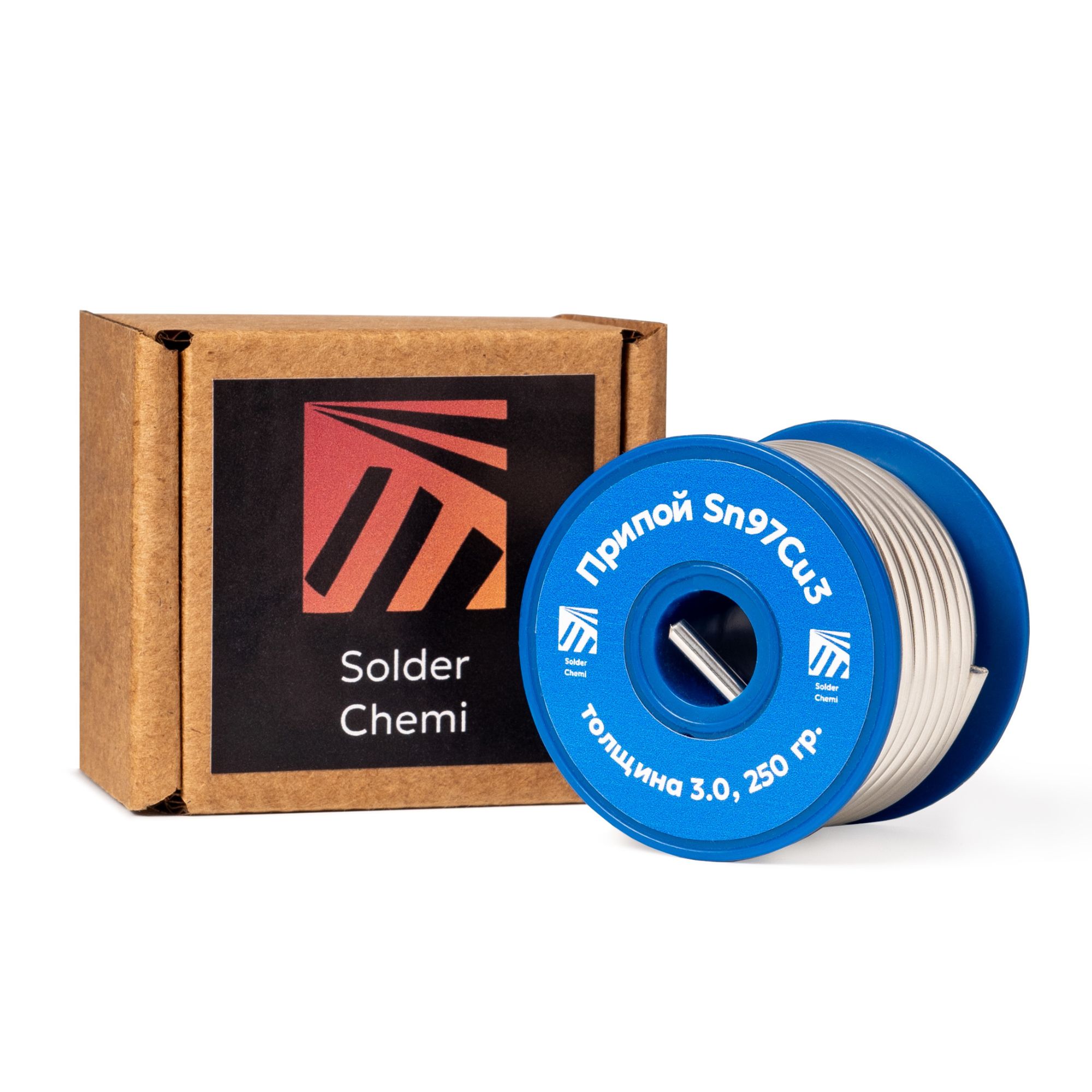 Припой для пайки меди Sn97Cu3, толщина 3.0, 250 гр., бессвинцовый, Solder Chemi (Россия)