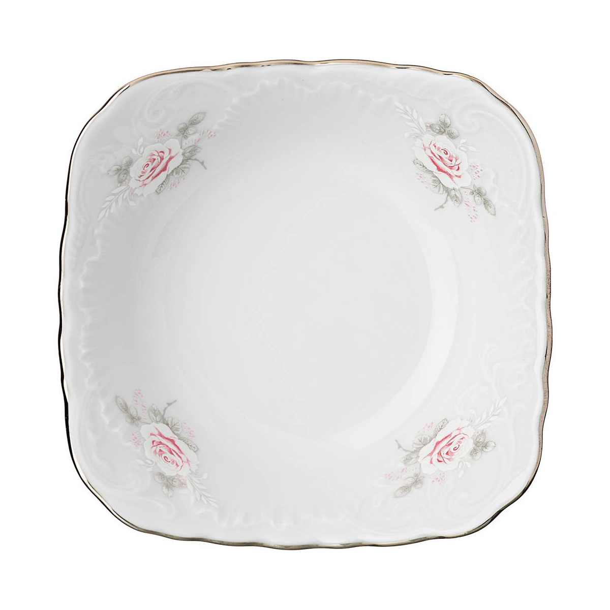 Салатник "rococo" бледная роза 14*14 см (1/6/36) "cmielow" omdz23-рококо-32