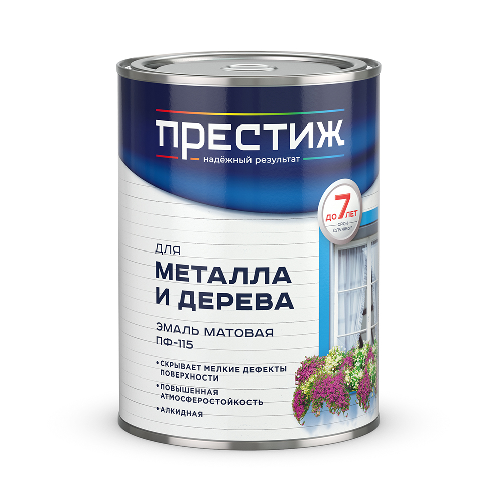 Эмаль пф-115  белая матовая 0,9 кг (1/14) "престиж"