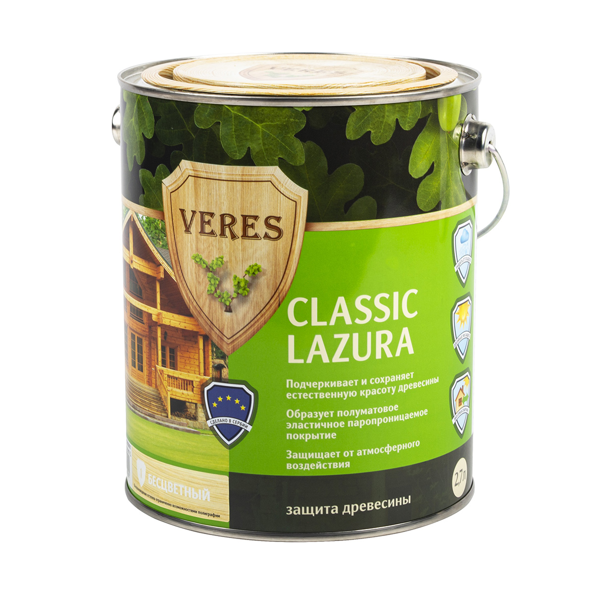 Верес классик лазура № 1 бесцветный  2,7 л (1/4) "veres"