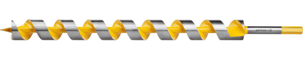 STAYER Spiral 32x450/360мм, сверло левиса по дереву, шестигранный хвостовик