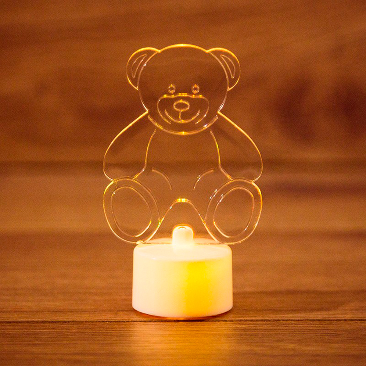 Фигурка светодиод. "мишка" на подставке, разноцв. (1/96) "neon-night" 501-047