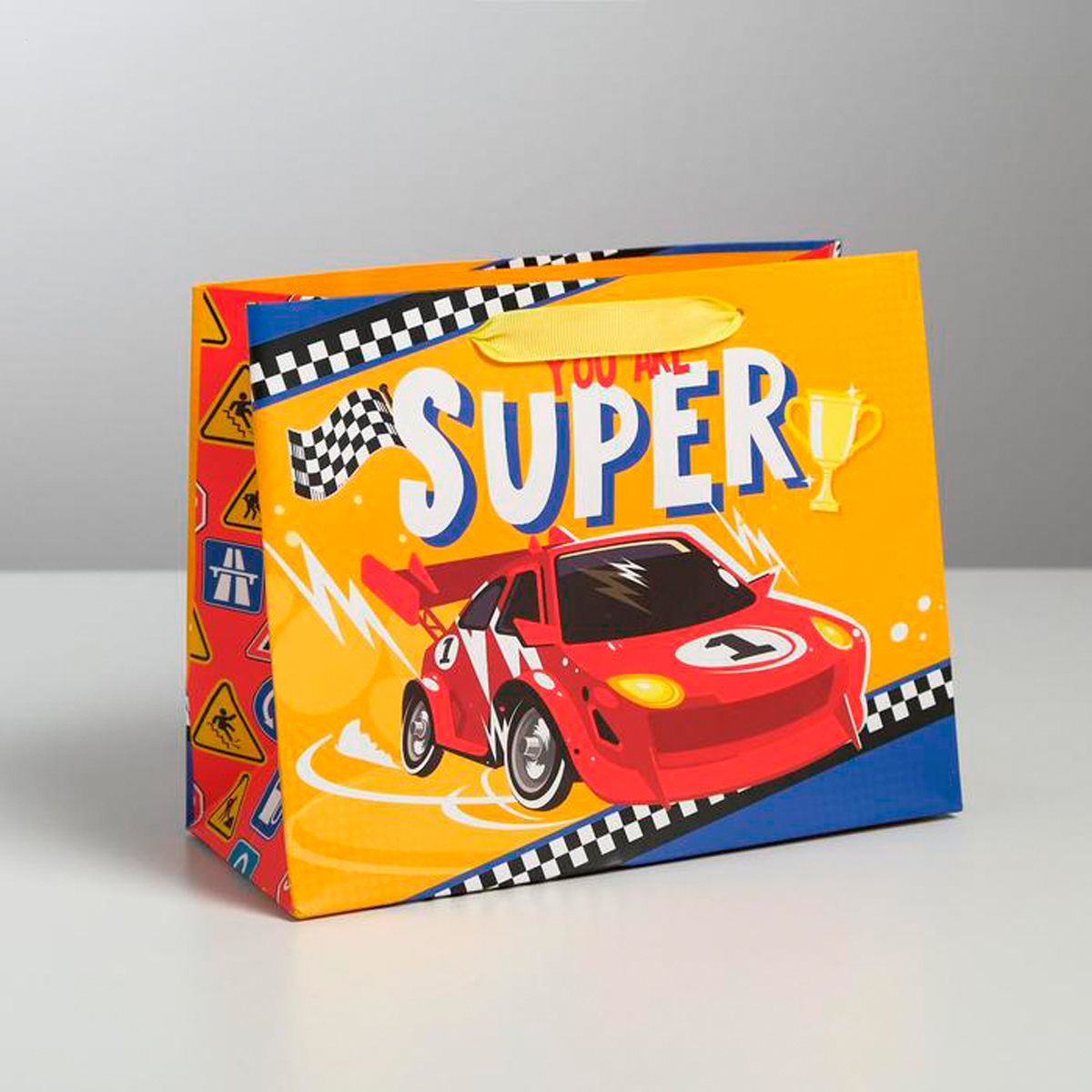 Пакет подарочный ламинир. "you are super" 23*18*10 см (1/6/276) "дарите счастье" 4725291