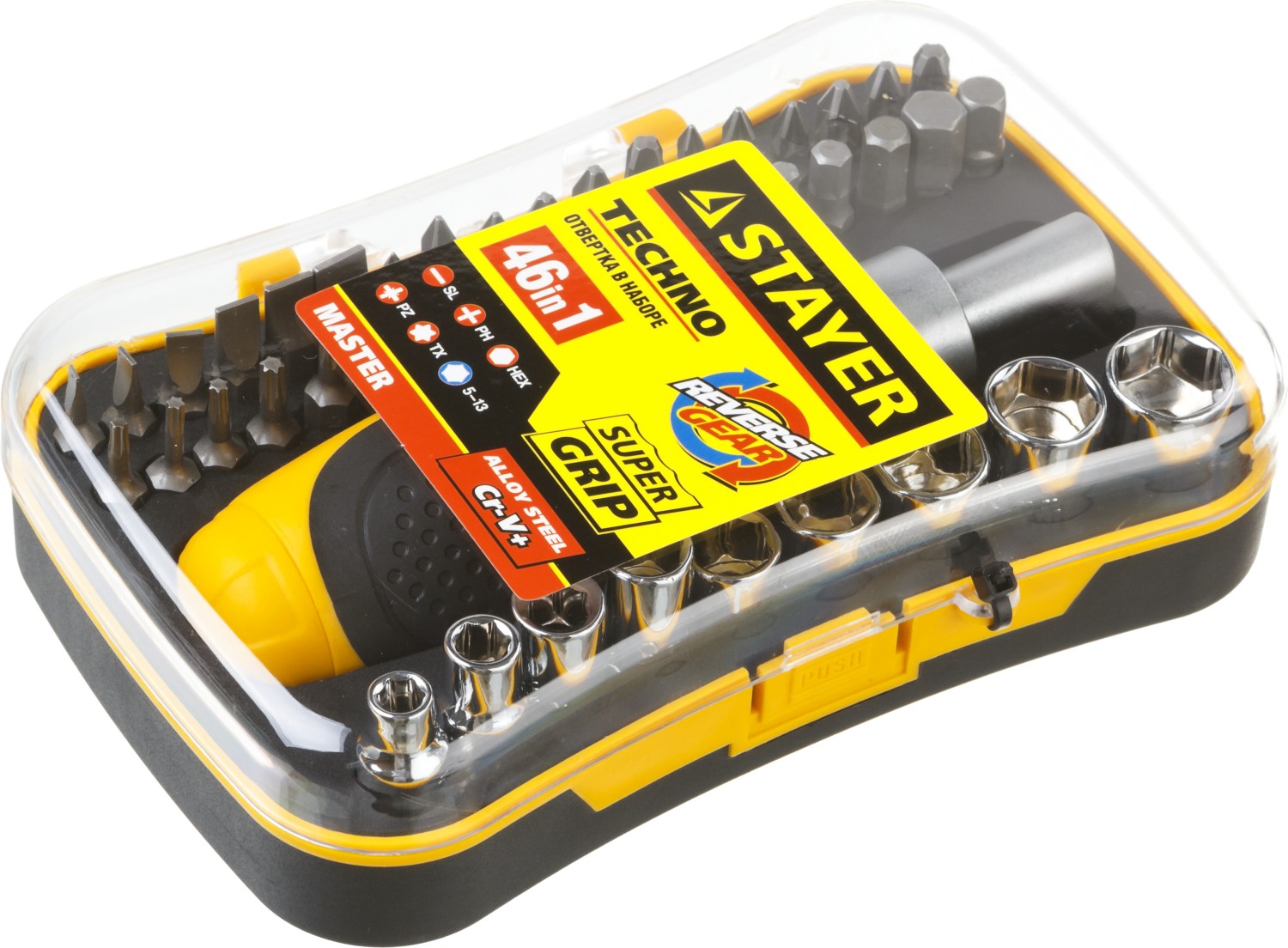 STAYER Compact-46, 46 предм., реверсивная отвертка с насадками (25084-H46)