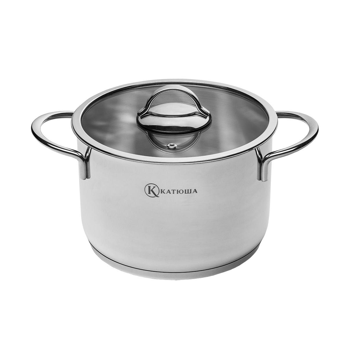 Кастрюля нержав. "platinum" 3,9 л стекл. крышка, 20*13,5 см (1/8) "катюша" 200-200