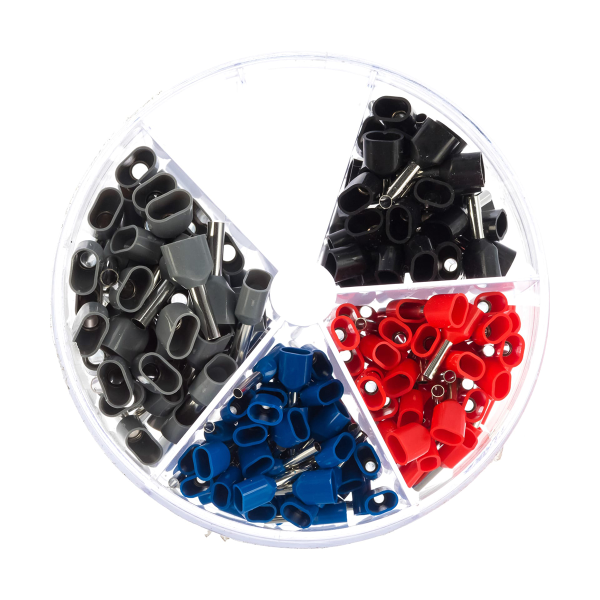 Наконечники втулочные двойные тe-200 набор 200 шт. (1/80) "rexant" 08-1930