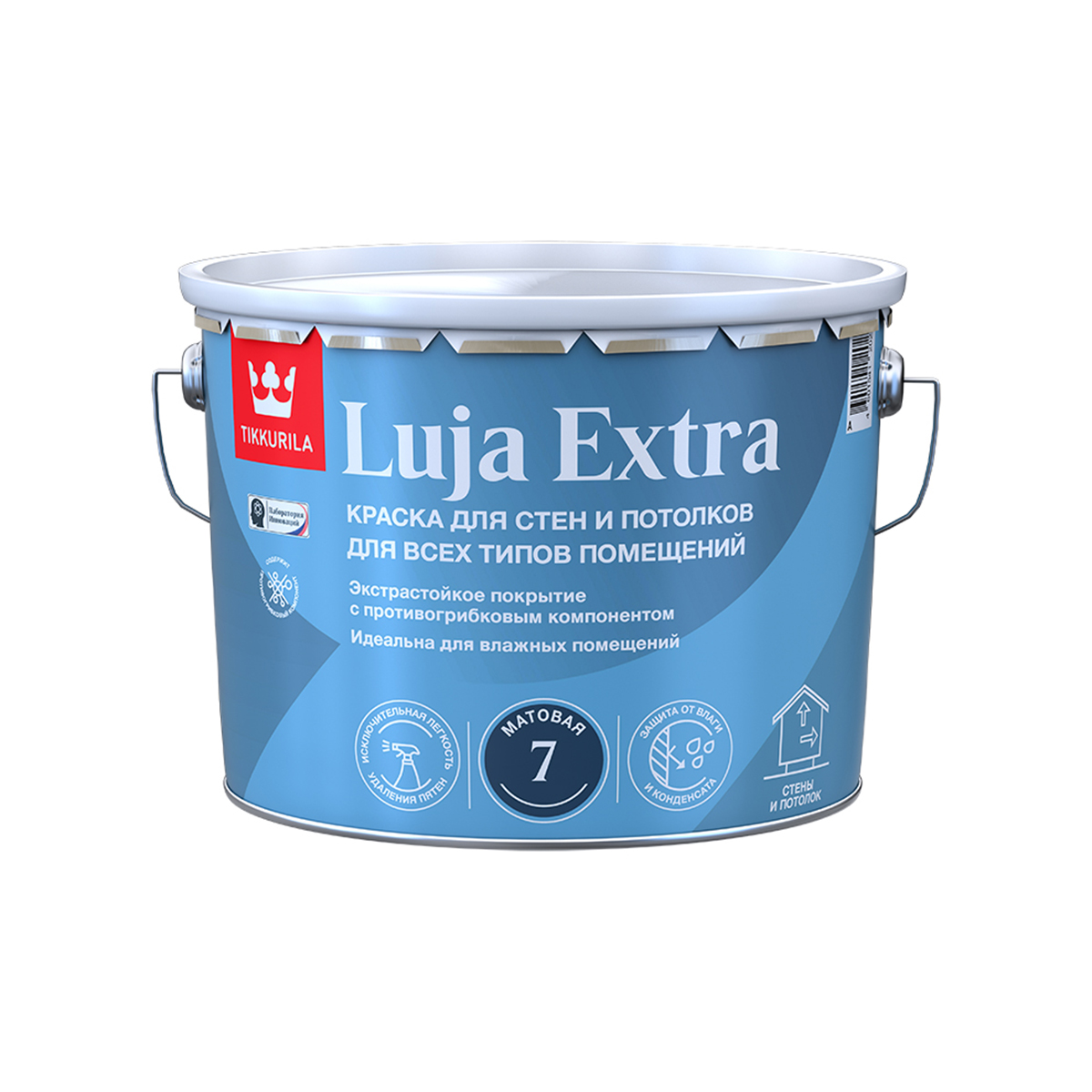 Краска "luja extra 7" база а  9 л матовая для стен и потолков экстрастойкая (1) "тиккурила"