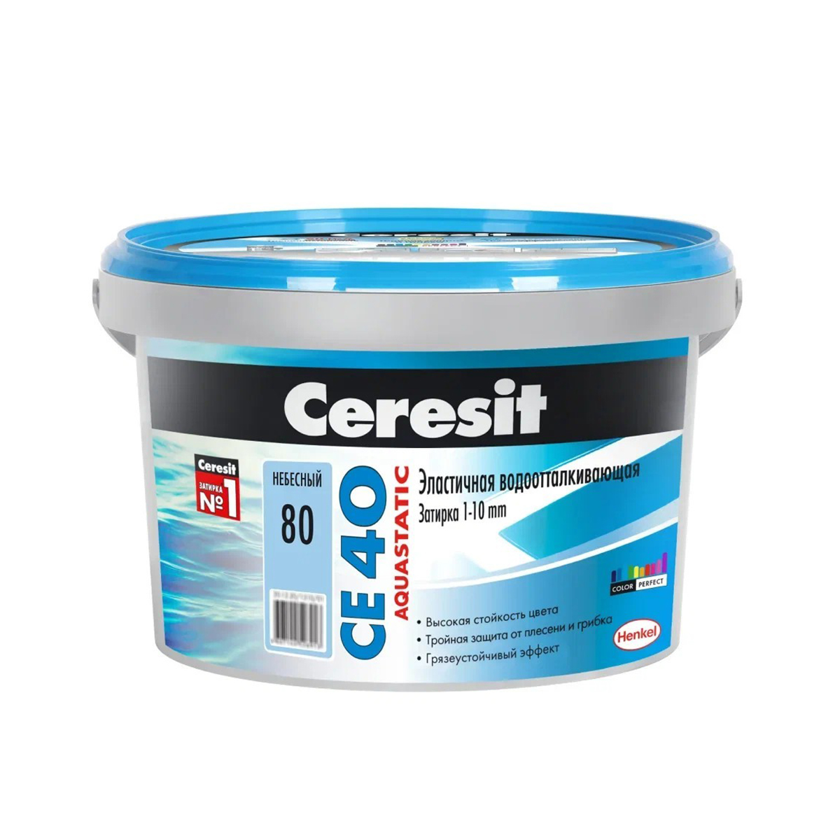 Затирка  №80 aquastatic  се 40  небесный ведро 2 кг (1/12) "ceresit"
