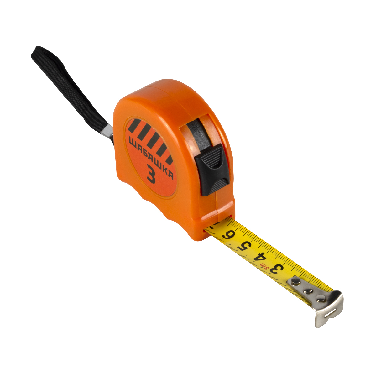 Рулетка с фиксатором,  пласт. корпус  3 м/16 мм (1/12/120) "шабашка"  020-0316