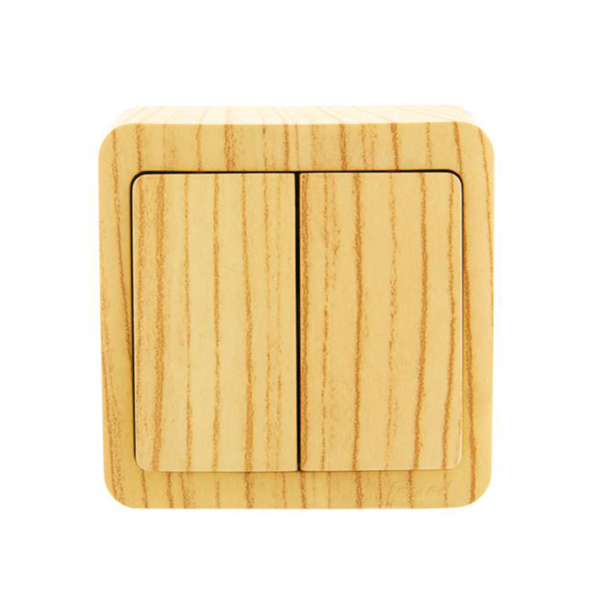 Выключатель открыт. уст. "viola" 2-х кл., беленый дуб (1/12/144) "lezard" 751-5200-101