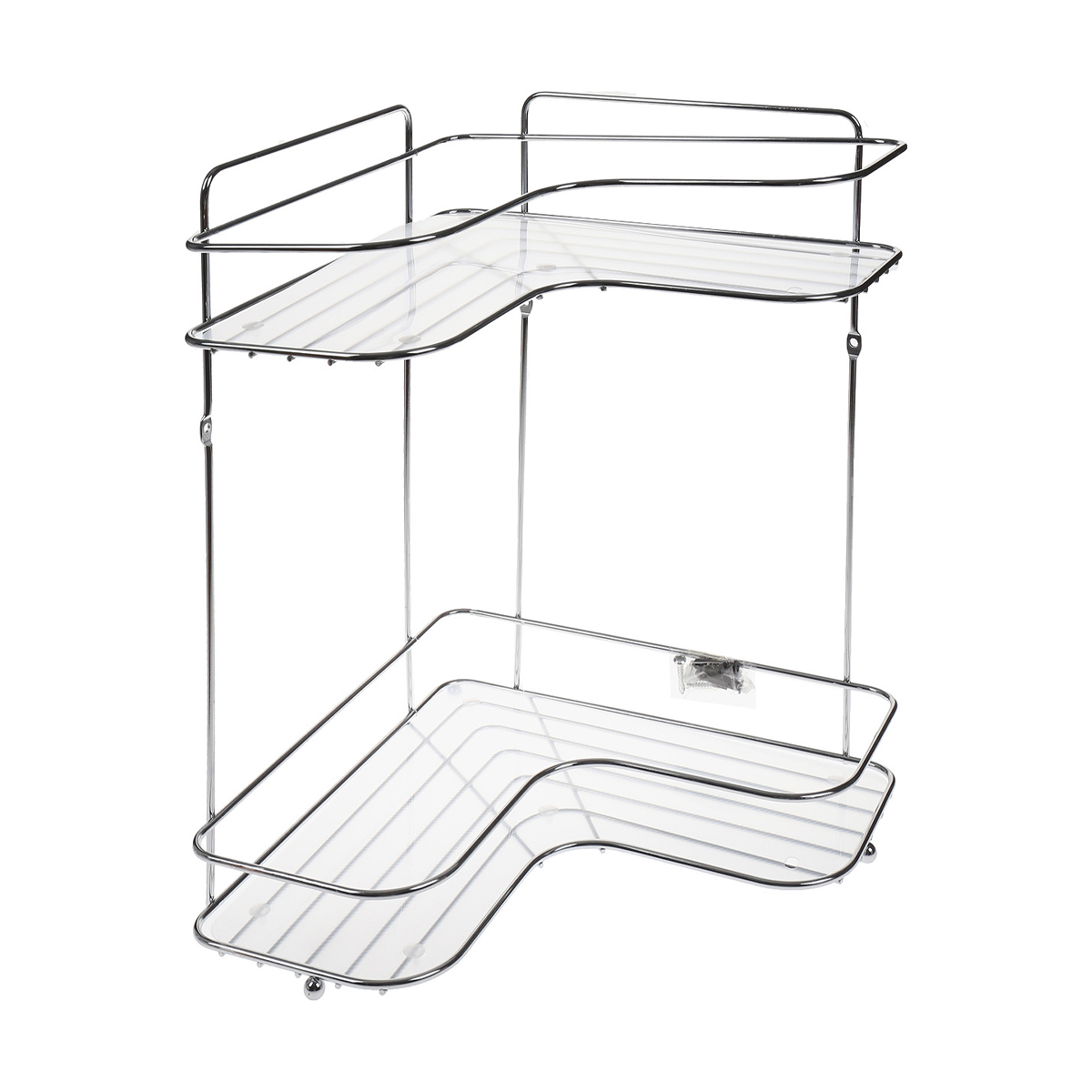 Полка для ванной угловая 2-х ярусная 27*27*35 см, хром. (1/8) "swensa" swr-2222