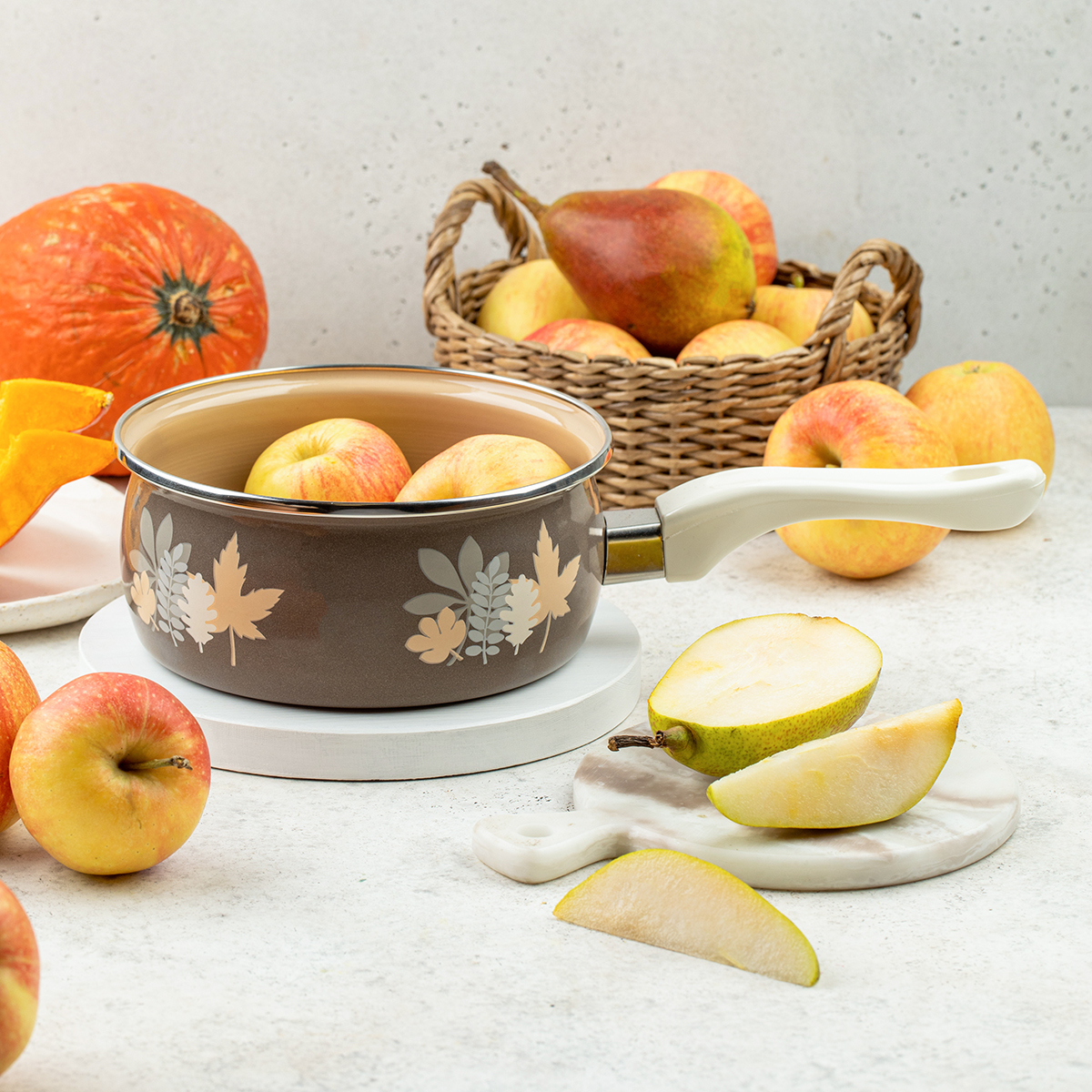 Ковш эмалиров. "осенняя соната" 1,6 л, 16 см (1/6) "metrot"