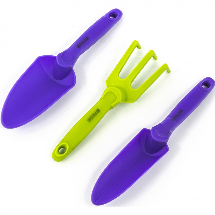 Набор садового инструмента, пластиковый, гелевые рукоятки, 3 предмета, Nylon Soft, Palisad (63021)
