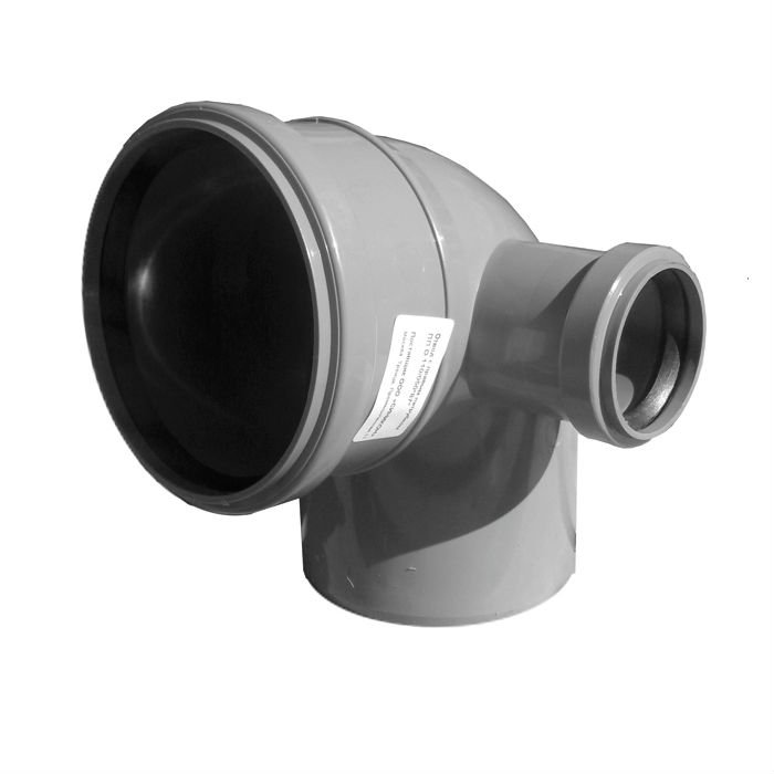 Отвод 87° с правым патрубком для вн.канализации d=110 мм SINIKON Стандарт